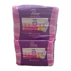 Poise Fresh Protection Pads Maximum Regular 48 ct (2 Packs) New Sealed